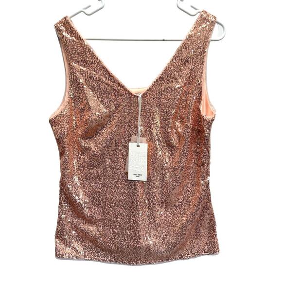 NWT Grace Karin All Over Sequence Pink Tank Top L Cocktail Resort Petal Pink - Picture 1 of 14